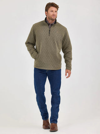 Wrangler George Straight 1/4 Zip Pullover Olive - Cowboy SwaggerWrangler George Straight 1/4 Zip Pullover Olive