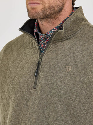 Wrangler George Straight 1/4 Zip Pullover Olive - Cowboy SwaggerWrangler George Straight 1/4 Zip Pullover Olive