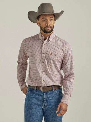 Wrangler George Strait Red and Black Print Shirt - Cowboy SwaggerWrangler George Strait Red and Black Print Shirt