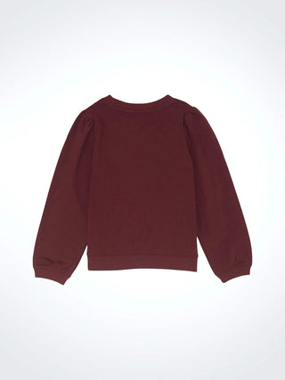 Wrangler Girl's Embroidered Puff Sleeve Pullover Burgundy - Cowboy SwaggerWrangler Girl's Embroidered Puff Sleeve Pullover BurgundyGirls