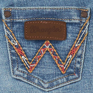 Wrangler Girls Light Washed Bootcut Jeans With Peach Stitched Pocket - Cowboy SwaggerWrangler Girls Light Washed Bootcut Jeans With Peach Stitched PocketGirls