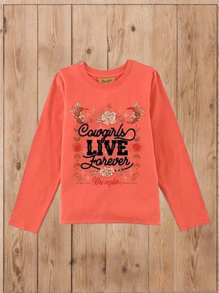 Wrangler Girl’s Long Sleeve Cowgirls Graphic Tee Ginger - Cowboy SwaggerWrangler Girl’s Long Sleeve Cowgirls Graphic Tee GingerGirls