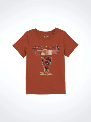 Wrangler Girls Orange Skull Sunset Tee - Cowboy SwaggerWrangler Girls Orange Skull Sunset Tee