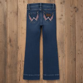 Wrangler Girls Trouser Jean Pink Stitched Pocket - Cowboy SwaggerWrangler Girls Trouser Jean Pink Stitched PocketGirls