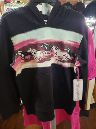 Wrangler Girls Wild Horses Print Hoodie - Cowboy SwaggerWrangler Girls Wild Horses Print HoodieShirts & Tops