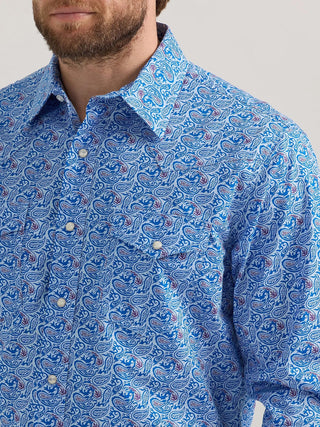 Wrangler Men's 20X Competition Advanced Comfort Long Sleeve Two Pocket Western Snap Paisley - Cowboy SwaggerWrangler Men's 20X Competition Advanced Comfort Long Sleeve Two Pocket Western Snap PaisleyMen's Shirts