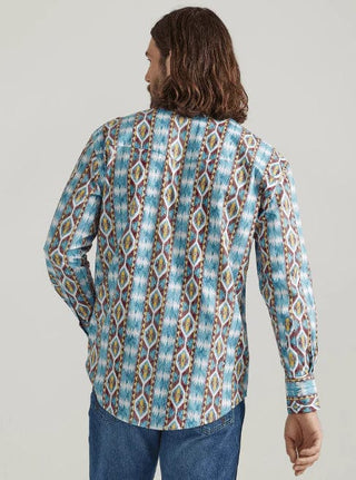 Wrangler Mens Classic Fit Checotah Brown and Turquoise - Cowboy SwaggerWrangler Mens Classic Fit Checotah Brown and TurquoiseShirts & Tops