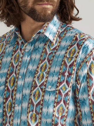 Wrangler Mens Classic Fit Checotah Brown and Turquoise - Cowboy SwaggerWrangler Mens Classic Fit Checotah Brown and TurquoiseShirts & Tops