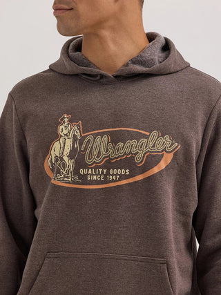 Wrangler Men's Cowboy Graphic Pullover Hoodie Chocolate Torte - Cowboy SwaggerWrangler Men's Cowboy Graphic Pullover Hoodie Chocolate TorteMen's Shirts