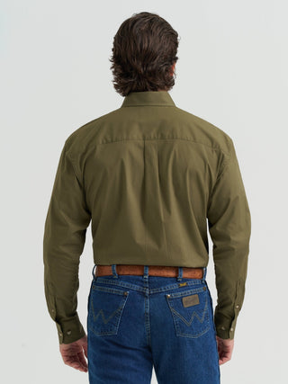 Wrangler Men’s George Strait Collection Long Sleeve Olive Green Western Shirt - Cowboy SwaggerWrangler Men’s George Strait Collection Long Sleeve Olive Green Western ShirtMen's Shirts
