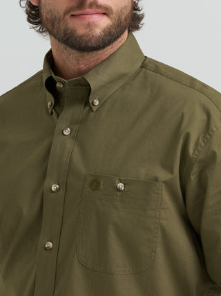 Wrangler Men’s George Strait Collection Long Sleeve Olive Green Western Shirt - Cowboy SwaggerWrangler Men’s George Strait Collection Long Sleeve Olive Green Western ShirtMen's Shirts