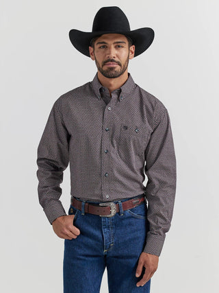Wrangler Men’s George Strait Long Sleeve Button Down One Pocket Shirt Navy - Cowboy SwaggerWrangler Men’s George Strait Long Sleeve Button Down One Pocket Shirt NavyShirts & Tops
