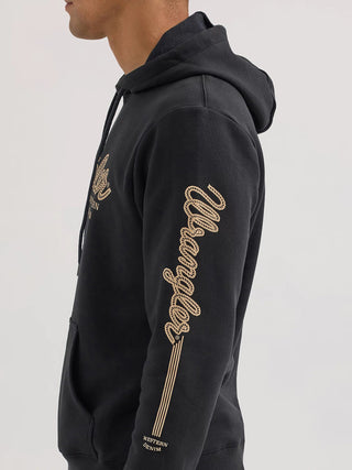 Wrangler Men's Logo Arm Hit Pullover Hoodie Jet Black - Cowboy SwaggerWrangler Men's Logo Arm Hit Pullover Hoodie Jet BlackMen's Shirts