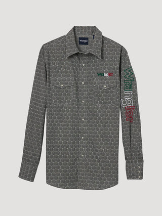 Wrangler Men’s Logo Mexico Black/White Print - Cowboy SwaggerWrangler Men’s Logo Mexico Black/White PrintMen's Shirts