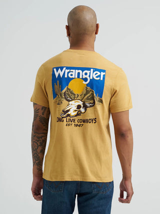 Wrangler Men’s Long Live Cowboy T-shirt Pale Gold - Cowboy SwaggerWrangler Men’s Long Live Cowboy T-shirt Pale GoldShirts & Tops
