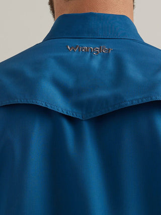 Wrangler Men’s Performance Short Sleeve Classic Fit Shirt Blue - Cowboy SwaggerWrangler Men’s Performance Short Sleeve Classic Fit Shirt BlueMen's Shirts