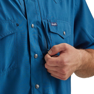 Wrangler Men’s Performance Short Sleeve Classic Fit Shirt Blue - Cowboy SwaggerWrangler Men’s Performance Short Sleeve Classic Fit Shirt BlueMen's Shirts