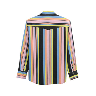 Wrangler Men’s Retro Neon Striped Long Sleeve Snap Shirt – Brushpopper Western Shirt - Cowboy SwaggerWrangler Men’s Retro Neon Striped Long Sleeve Snap Shirt – Brushpopper Western Shirt