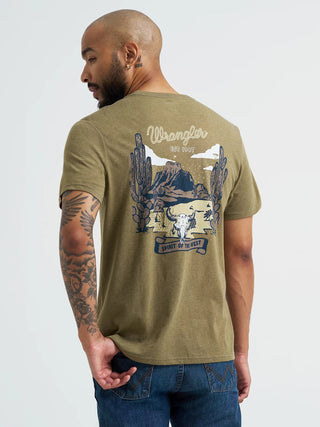 Wrangler Men’s Spirit of the West Tee Army Green - Cowboy SwaggerWrangler Men’s Spirit of the West Tee Army GreenShirts & Tops