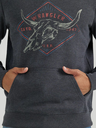 Wrangler Men's Steerhead Pullover Hoodie Washed Black - Cowboy SwaggerWrangler Men's Steerhead Pullover Hoodie Washed BlackMen's Shirts