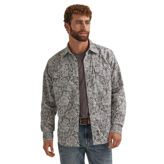 Wrangler Retro Premium Men’s Long Sleeve Pearl Snap Black and White Paisley - Cowboy SwaggerWrangler Retro Premium Men’s Long Sleeve Pearl Snap Black and White PaisleyMen's Shirts