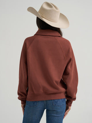 Wrangler Retro Women’s Americana Quarter Zip Sweatshirt – Burgundy - Cowboy SwaggerWrangler Retro Women’s Americana Quarter Zip Sweatshirt – BurgundyShirts & Tops