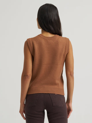Wrangler Retro Women’s Americana Sweater Vest – Brown - Cowboy SwaggerWrangler Retro Women’s Americana Sweater Vest – BrownShirts & Tops