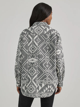 Wrangler Retro Women's Boyfriend Western Snap Shirt Grey Geo - Cowboy SwaggerWrangler Retro Women's Boyfriend Western Snap Shirt Grey GeoShirts & Tops