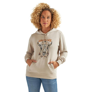 Wrangler Retro Womens Cream Skull Logo Hoodie - Cowboy SwaggerWrangler Retro Womens Cream Skull Logo Hoodie