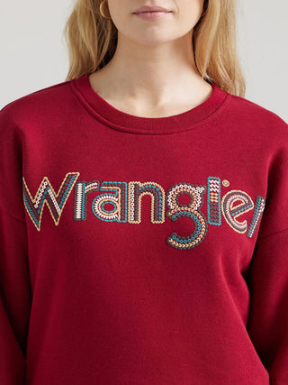 Wrangler Women’s Crochet Print Logo Pullover - Cowboy SwaggerWrangler Women’s Crochet Print Logo Pullover