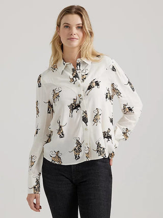 Wrangler Women’s Drapey Rodeo Blouse - Cowboy SwaggerWrangler Women’s Drapey Rodeo Blouse