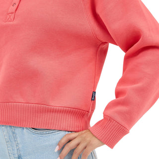 Wrangler Women’s Half Snap Pullover – Pink Collared Sweatshirt - Cowboy SwaggerWrangler Women’s Half Snap Pullover – Pink Collared Sweatshirt