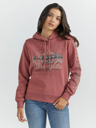 Wrangler Women's Horse Stampede Hoodie Cowhide - Cowboy SwaggerWrangler Women's Horse Stampede Hoodie CowhideShirts & Tops