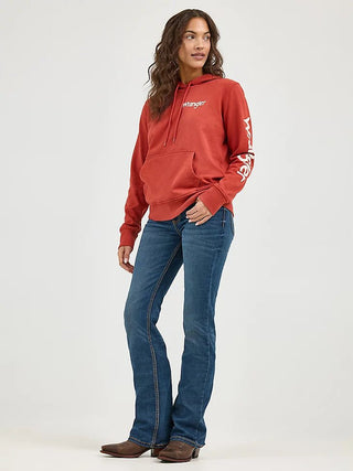 Wrangler Women’s Retro Americana Hoodie – Rust (112317302) - Cowboy SwaggerWrangler Women’s Retro Americana Hoodie – Rust (112317302)