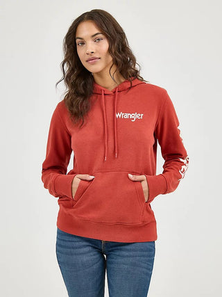 Wrangler Women’s Retro Americana Hoodie – Rust (112317302) - Cowboy SwaggerWrangler Women’s Retro Americana Hoodie – Rust (112317302)