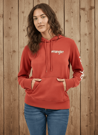 Wrangler Women’s Retro Americana Hoodie – Rust (112317302) - Cowboy SwaggerWrangler Women’s Retro Americana Hoodie – Rust (112317302)