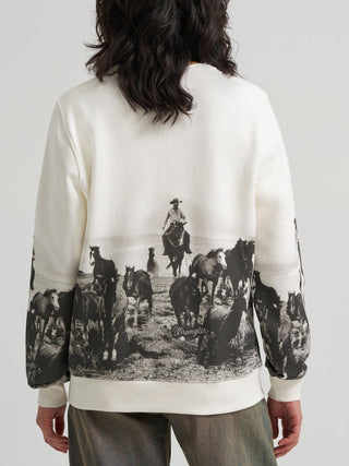 Wrangler Women’s Western Desert Scene Crewneck Sweatshirt – White - Cowboy SwaggerWrangler Women’s Western Desert Scene Crewneck Sweatshirt – WhiteShirts & Tops