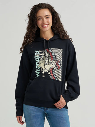 Wrangler Women’s Western Graphic Hoodie Black - Cowboy SwaggerWrangler Women’s Western Graphic Hoodie Black