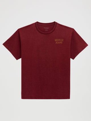 Wrangler Women’s Western Oversized Logo Graphic Tee – Vintage Red - Cowboy SwaggerWrangler Women’s Western Oversized Logo Graphic Tee – Vintage RedShirts & Tops