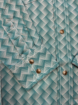 Wrangler Shirts & Tops Wrangler Boy's 20X Advanced Comfort Two Pocket Pearl Snap Green