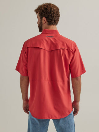 Wrangler Men's Shirts Wrangler Men’s Performance Short Sleeve Coral Red