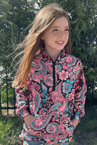 Youth Girls Midnight Bloom Kids Pullover - Cowboy SwaggerYouth Girls Midnight Bloom Kids Pullover