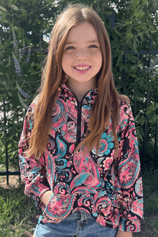 Youth Girls Midnight Bloom Kids Pullover - Cowboy SwaggerYouth Girls Midnight Bloom Kids Pullover