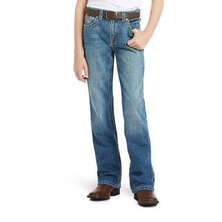 Ariat Boys’ B4 Relaxed Fit Bootcut Jeans – Medium Wash (10018345) - Cowboy SwaggerAriat Boys’ B4 Relaxed Fit Bootcut Jeans – Medium Wash (10018345)Pants