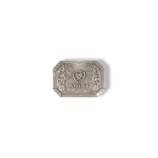 Ariat Emblem Antique Silver Floral Engraving Belt Buckle - Cowboy SwaggerAriat Emblem Antique Silver Floral Engraving Belt Buckle