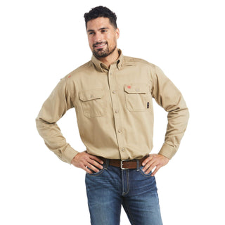 Ariat FR Solid Work Shirt Khaki - Cowboy SwaggerAriat FR Solid Work Shirt Khaki