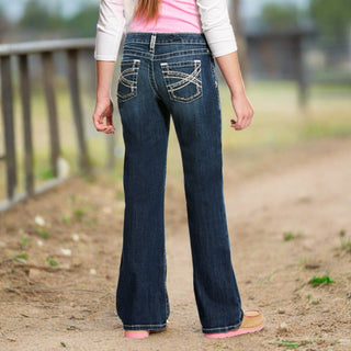 Ariat Girls’ Entwined Boot Cut Jeans – Dresden Dark Wash (10025984) - Cowboy SwaggerAriat Girls’ Entwined Boot Cut Jeans – Dresden Dark Wash (10025984)Girls