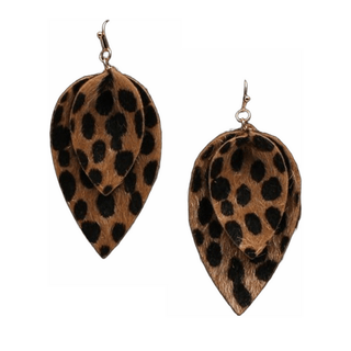 Blazin Roxx Double Leaf Leopard Earring - Cowboy SwaggerBlazin Roxx Double Leaf Leopard Earring