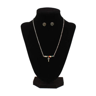 Blazin Roxx Longhorn Necklace & Gold Bar Earrings Set – Burnished Gold (30997) - Cowboy SwaggerBlazin Roxx Longhorn Necklace & Gold Bar Earrings Set – Burnished Gold (30997)