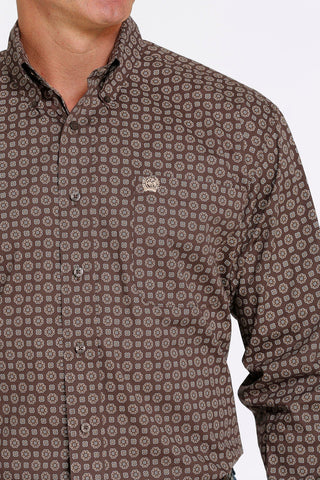 Cinch Men’s Button Down Stretch Western Shirt Brown - Cowboy SwaggerCinch Men’s Button Down Stretch Western Shirt Brown